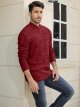 Men's Quarter-Zip Sweater Autumn Winter Thicken Knitted Pullover Polo Sweaters